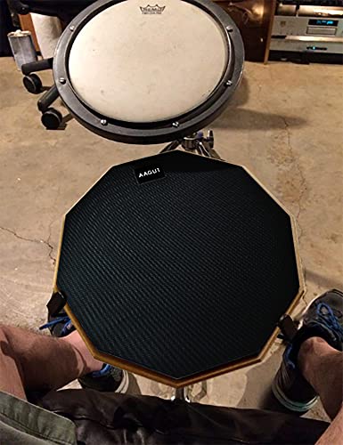 Aagut Drum Practice Pad For Beginners 12 Inch Snare Drum Pad With Sticks, Double Sided Silent Marching Snare Drummer Pad With 4 X 5A Hickory Sticks & Storage Bag (Black) #TOP7