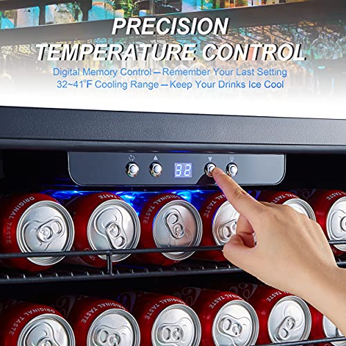 Phiestina 24 Inch Beer Froster Beverage Cooler Refrigerator - 175 Can Built-In Or Free Standing Beverage Fridge With Stainless Steel Door For Soda Beer Or Wine - Drink Fridge For Home Bar Or Office #TOP3