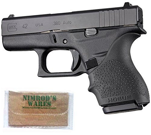 Nimrod's Wares Hogue Beavertail Grip Sleeve Compatible with Glock 42 43 and More 18200 Bundle Microfiber Cloth