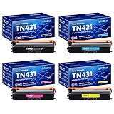 TN-431 TN431 Toner Cartridge Set 4-Pack Compatible TN431BK TN431C TN431M TN431Y Toner Replacement for Brother TN431 MFC L8900CDW MFC-L8900CDW HL-L8360CDW HL-L8260CDW MFC-L8610CDW HL-L8360CDWT Printer