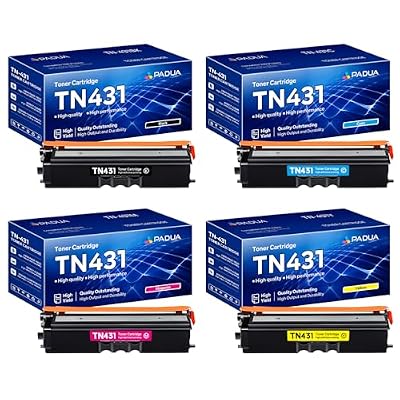 TN-431 TN431 Toner Cartridge Set 4-Pack Compatible TN431BK TN431C TN431M TN431Y Toner Replacement for Brother TN431 MFC L8900CDW MFC-L8900CDW HL-L8360CDW HL-L8260CDW MFC-L8610CDW HL-L8360CDWT Printer