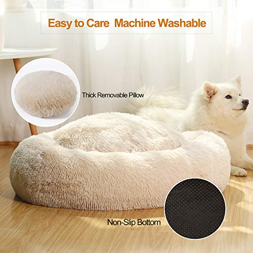 Jema Dog Beds For Medium Dogs Donut Calming Dog Bed Washable, Comfortable Round Cute Durable Pet Beds With Removable Pillow #TOP3
