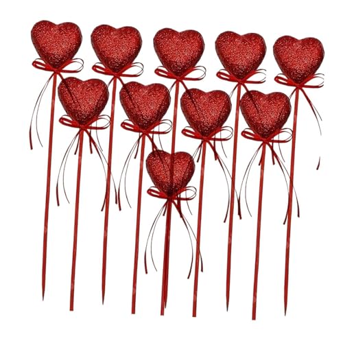 Oshhni 10 Uds. de Adornos para Magdalenas con Forma de corazón, Adornos para postres y Celebraciones DIY, Adornos para Pasteles, decoración para el Día de