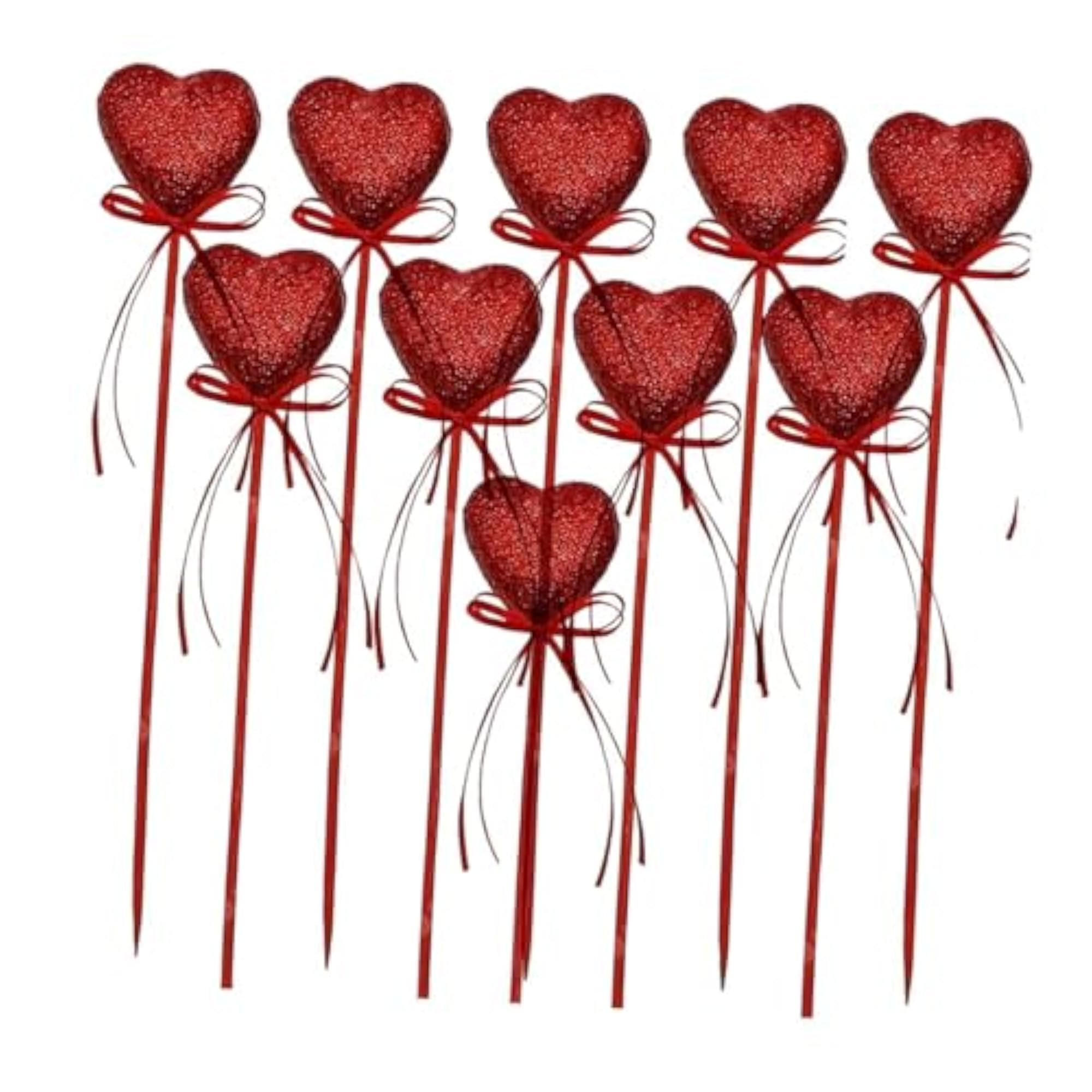 10x Heart Picks Red Ornament Baking Decor for Valentine's Day