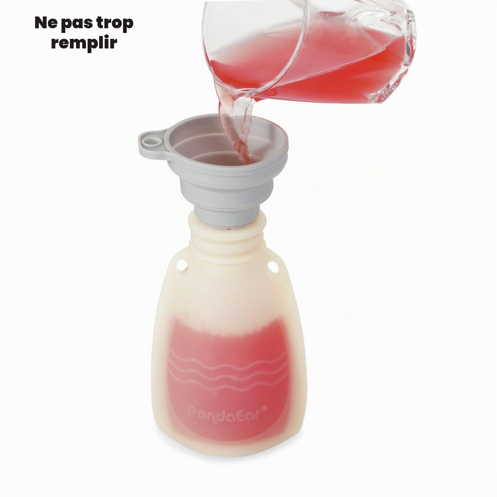 PandaEar Lot de 4 pochettes réutilisables en silicone pour aliments pour bébés, pour tout-petits, enfants, sans BPA, rechargeables pour aliments pour bébé, 160 ml