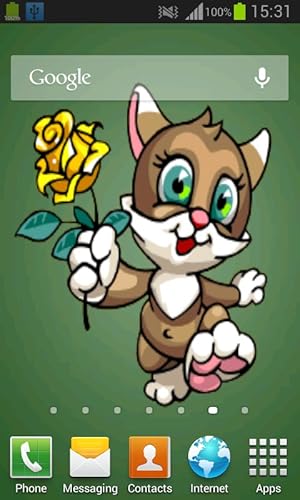 Cat with Rose Live Wallpaper