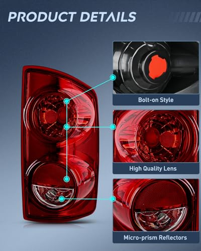 Image of Nilight Taillight Assembly Compatible with 2007 2008 Dodge Ram 1500