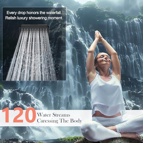 Homlord Filtered Shower Head With Handheld Matte Black - High Pressure 6 Modes, 120 Anti-Clog Nozzles, Detachable Showerhead With Hard Water Filters thumb #1