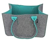 XXL-Volumen für schnelle Einkäufe: ca. 40cm x 27cm x 27cm (30l), Außenfarbe Grau, Innenfarbe Türkis, Orange oder Magenta (Pink)