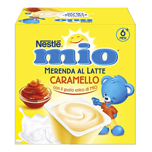 Nestlé Mio Merenda al Latte Caramel da 6 Mesi senza Glutine 4 Vasetti Plastica 100 g