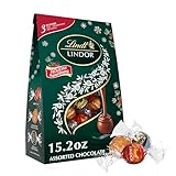 Lindt LINDOR Holiday Assorted Chocolate Candy Truffles with Smooth, Melting Truffle Center, 15.2 oz. Bag