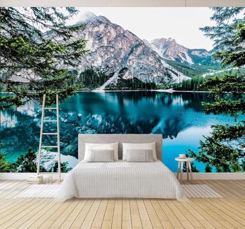 Papel pintado 3D de cumbres paisaje natural para pared de dormitorio y salón 4