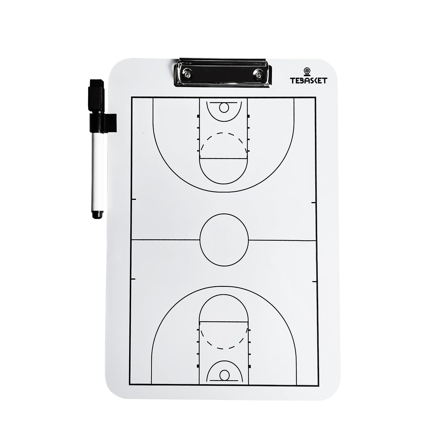 Lavagna da allenatore da pallacanestro, lavagna tattica professionale, doppio lato bianco e nero, strumento essenziale per strategie e pianificazione del gioco