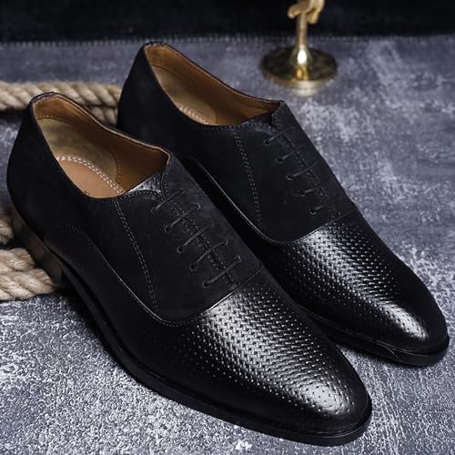 Image of LOUIS STITCH Men's Handcrafted Formal Derby Shoes Italian Leather Lace Up Shoes for Men (EUDTSU)