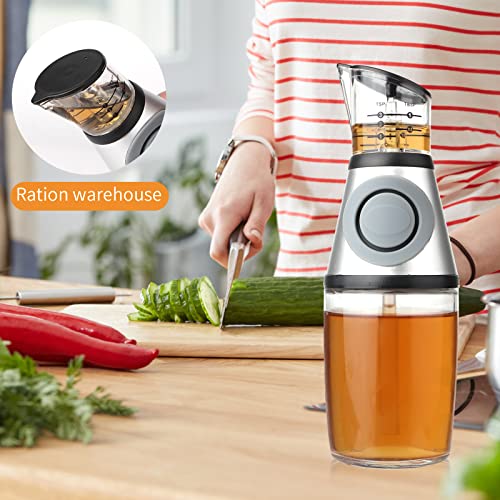 Oil Dispenser Bottle For Kitchen,Olive Oil Dispenser,Superior Glass Oil And Vinegar Dispenser With Measuring,8.5 Oz Wide Opening Oil Dispenser Bottle For Kitchen, Cooking,Bbq,Salads,Baking Frying #TOP5