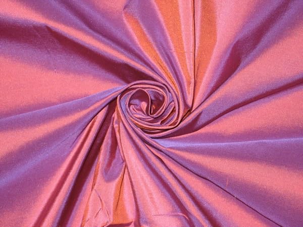 Tissu taffetas de soie violet et orange pour rideaux de salon et décoration d'intérieur