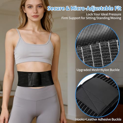 Faja para Hernia Umbilical para Mujer y Hombre, Ajustable, Negra, Talla L miniatura 4