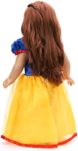 Miniatura 2 de Ropa de muñeca de niña de 18 pulgadas, disfraz de princesa blanco nieve para muñecas de 18 pulgadas (blanco nieve)