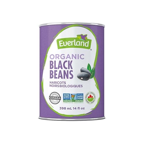Everland s - Frijoles enlatados negros orgánicos sin OMG forro de lata sin BPA proteína a base de plantas 028oz de proteína por porción 14 onzas