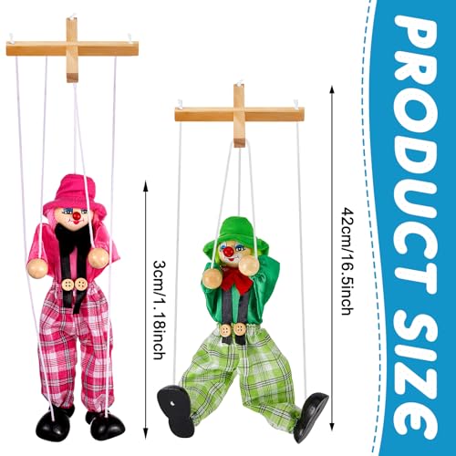 Meooeck LYN-MEOOECK-250 6 Pack Wooden Marionette Puppets Pull String Puppets thumb #1