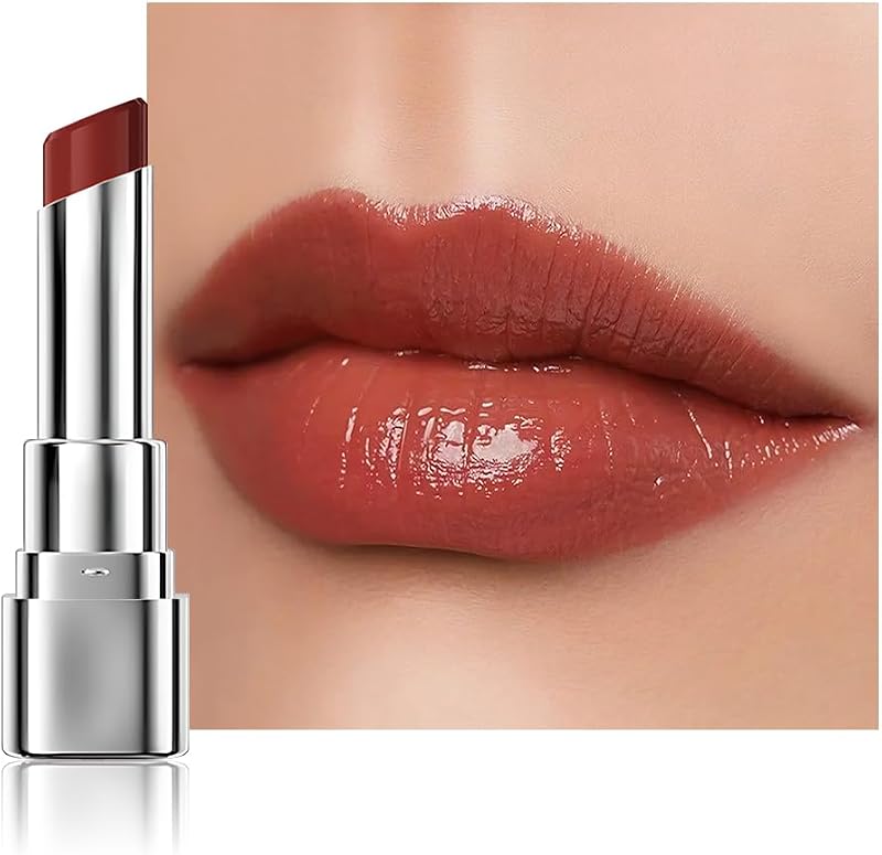 Bálsamo labial com cor HHLTOH S03 Autumn, laranja-marrom translúcido, 1 unidade