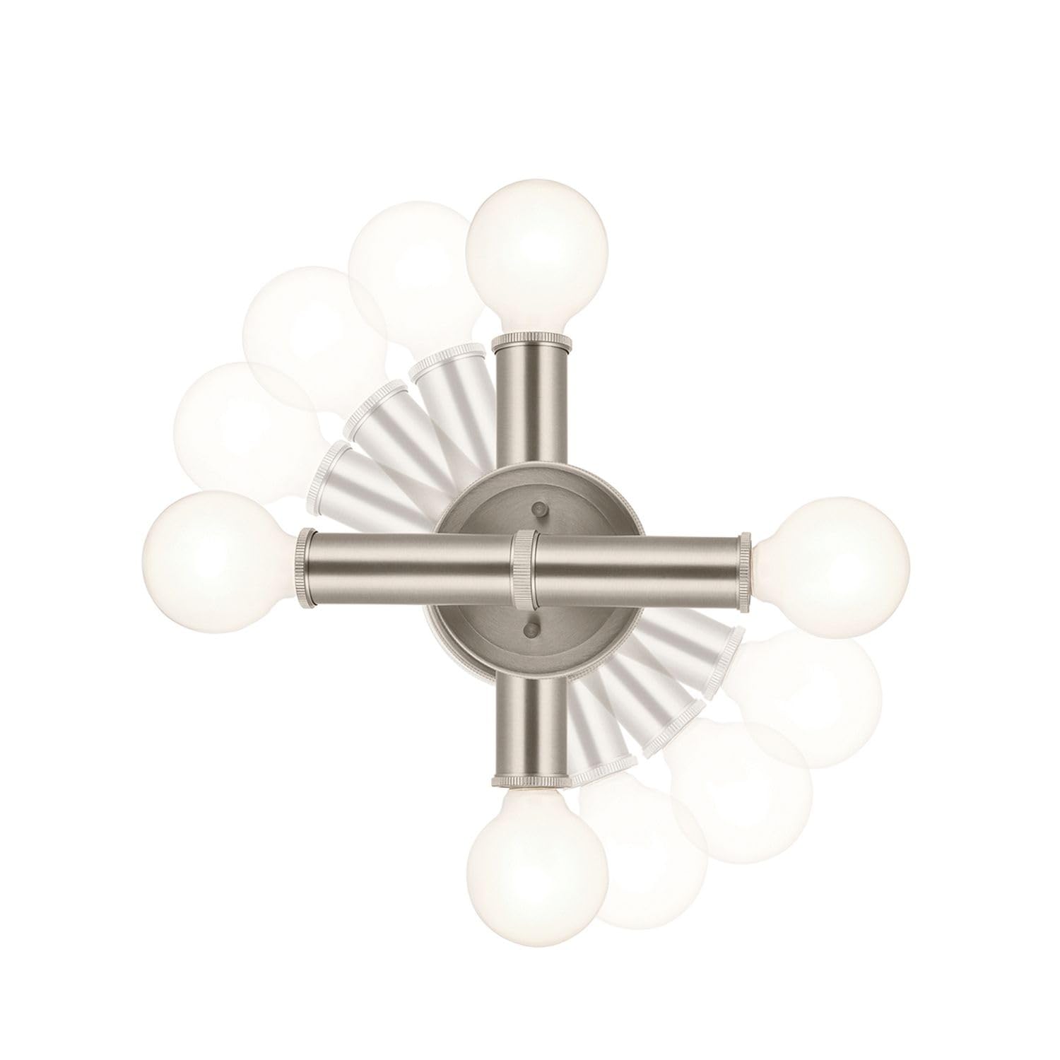 Licht-Erlebnisse Badezimmerlampe Wand H: 24.8 cm Up Down für 2x E27 Stahl in Nickel IP44 Wandleuchte Bad Spiegel Beleuchtung