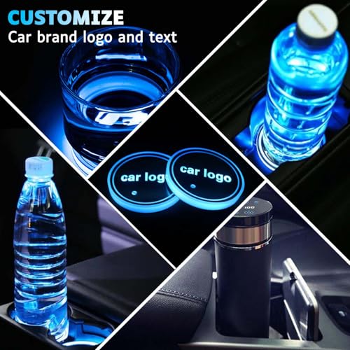 Luz LED para portavasos de coche, 2 piezas miniatura 6