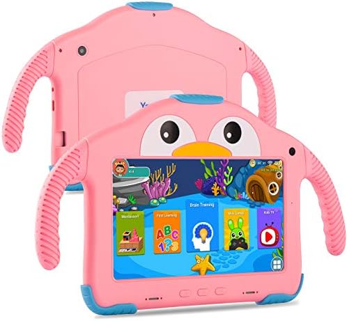 Tablet for Toddlers Tablet Android Kids Tablet with WiFi Dual Camera 32GB Storage 1024 x 600 Screen Parental Control Google Playstore YouTube Netflix for Boys Girls Android 10