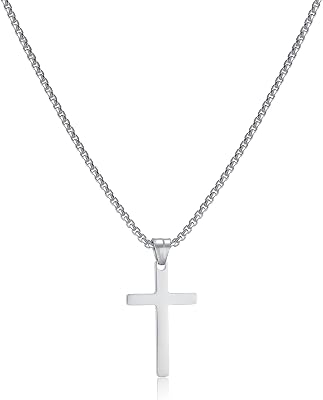 Oro/Plata/Negro Colgantes Cruz Hombre Cadenas Cruz Acero Inoxidable Collar Cruz Regalo para Hombre y Mujer 45/50/55/60cm