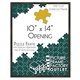 PFF PictureFrameFactoryOutlet - 10x14 Inch - Premium 1.25" Espresso Profile - Picture Frame for Artwork, Puzzles, Photos, Certificates