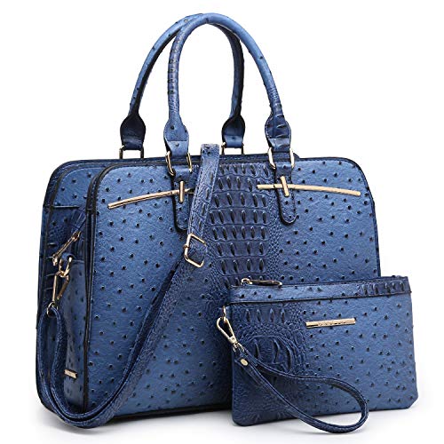 Women Handbag Wallet Tote Shoulder Hobo Bag Top Handle Satchel Purse Set 2pcs with 3 Compartments