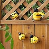 Solosummer Metal Bee Yard Art, Bumble Bee Decor, Garden Outdoor Ornaments, Patio Backyard...