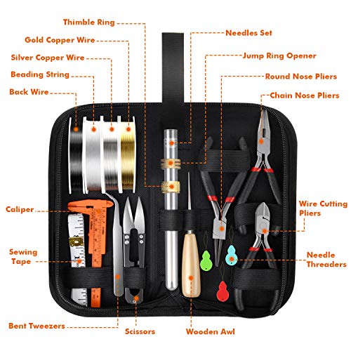 image for PAXCOO Jewelry Making Supplies Wire Wrapping Kit with Jewelry Beading 