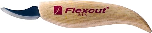 Miniatura 25 de FLEXCUT Cuchillo de detalle KN13 - Hoja de acero de alto carbono de 1.50 pulgadas, punta muy fina, mango de madera de fresno, 0.15 libras, fabricado