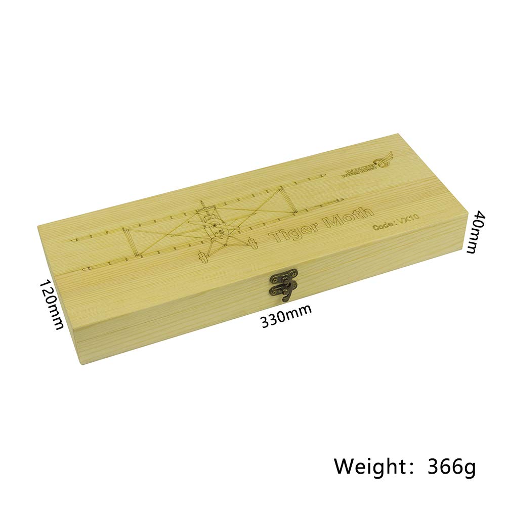 Viloga 3D-Puzzles für Erwachsene, DIY Tiger Motte Bi-Plane Holzmodelle, lasergeschnittene Balsaholz-Flugzeug-Kits zum Bauen, perfektes Holzbastel-Bauset, Flugzeugmodellbausatz für Heimdekor-Kollektion
