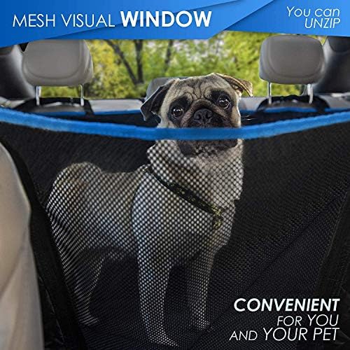 Dog Car Seat Cover - Protect your Car from Scratches, Hair or Mud, 4 Layers Waterproof Heavy Duty, Dog Car Hammock for Back seat with Visual Window.