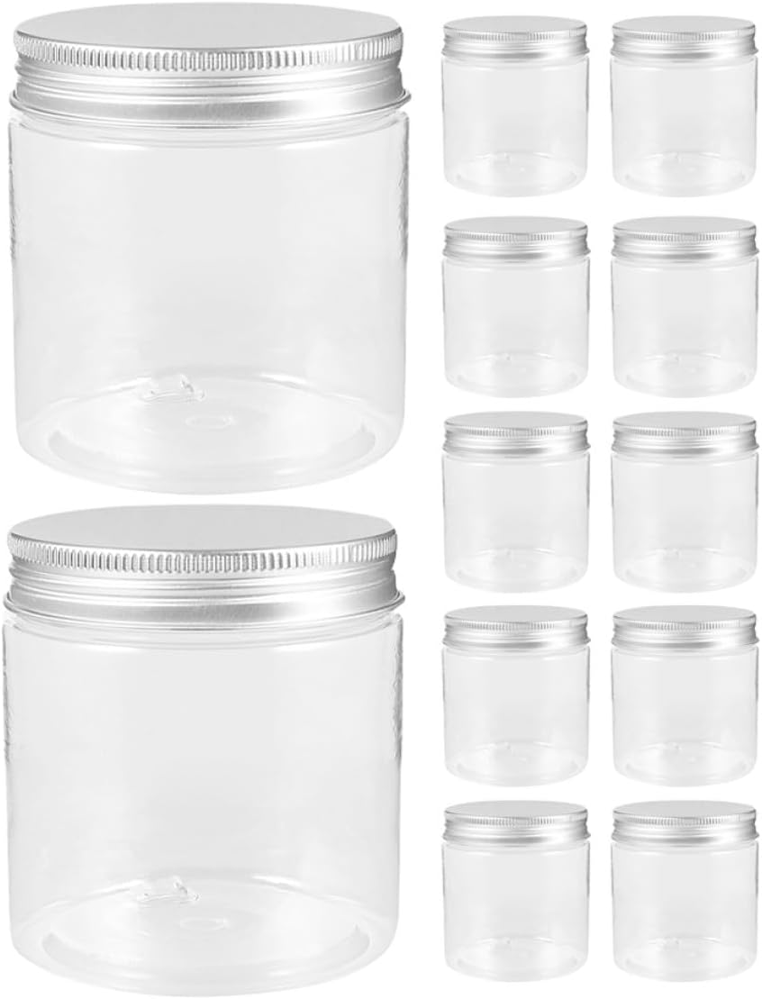 SHINEOFI 20pcs 250ml Plastic Jam Jars with Airtight Lids Mini Honey Containers for Household Food Storage and Kitchen Organization