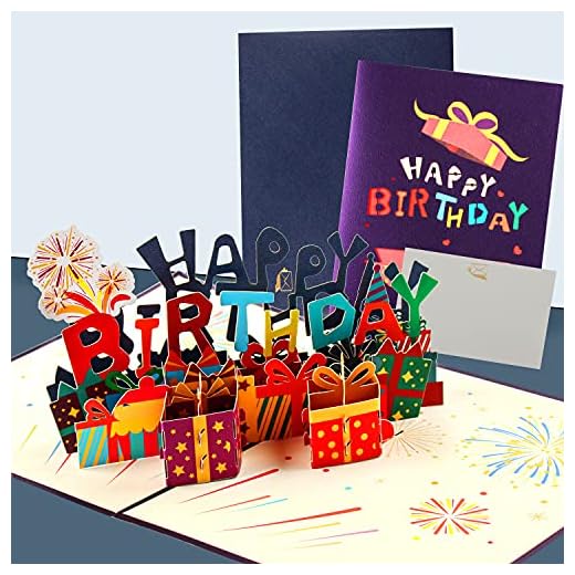 Esportic Tarjetas de Felicitación Cumpleaños, Tarjeta de Cumpleaños 3D, Tarjetas Pop Up Cumpleaños, Tarjeta de Felicitación con Sobre, Tarjeta de Felicitación Pop Up 3D para Familiares Amigos Amantes