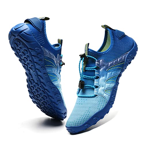 WateLves Zapatos de Agua Hombre Mujer Secado Rápido Antideslizante Adulto Senderismo Buceo Surf Zapatos de Playa para Ejercicio Acuático(Azul Oscuro,39 EU)