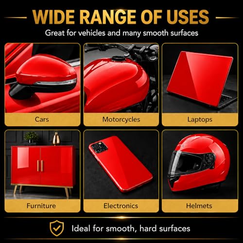 Image of Red Vinyl Wrap for Cars, 25 x 5 ft, Air Release
