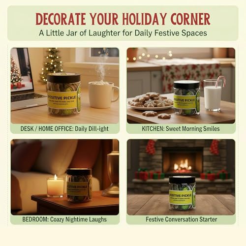 DEARMINE 60 Positive Pickle Cards Jar, Stocking Stuffers, Xmas Christmas White Elephant Gifts for Teenage, Women, Adults, Mom, Teachers, Sisters, Friends, Teen Girl Gifts Trendy Stuff - Image 7