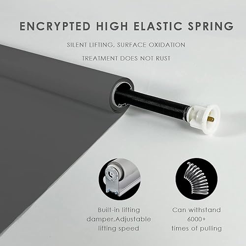 Miniatura 2 de SCHRLING Persiana enrollable sin cordón, 100 % opacas para ventana y puerta, oficina y hogar (gris oscuro, 26 pulgadas de ancho x 72 pulgadas de