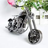 DAJIADS Statues,Table Sculpture Modern Sculpture Statue Metal Iron Gun Black Motorcycle Model Sculpt