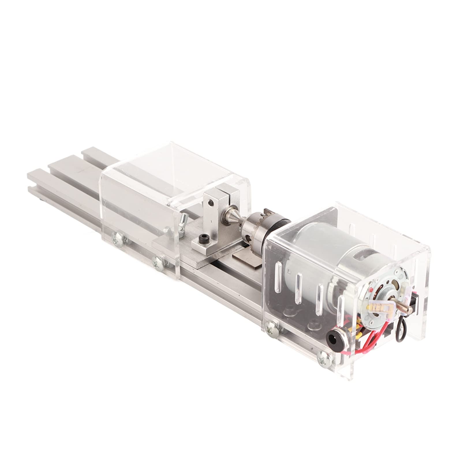 Alvinlite Tour Miniature 12-24VDC Mini Tour à Bois Machine Bricolage Travail du Bois Miniature Bouddha Perle Tour Rotatif Perles en Bois Bracelet Traitement Métal Machine-Outil(EU220V)