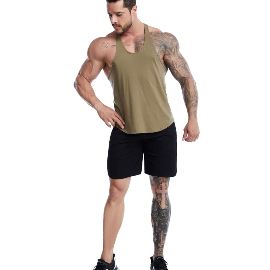 Camiseta De Yoga For Hombre, Camisetas De Yoga Atléticas Sin Mangas, Cuello Redondo, Yoga, Ajuste Holgado, Camiseta De Salón Informal Atlética, Camisetas Sin Mangas For Correr