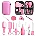 Baby Healthcare and Grooming Kit, 14 in 1 Baby Safety Set Newborn Nursery Health Care Set with Hair Brush Scale Nail Clippers for Baby Girls Boys (14 Kits Pink)