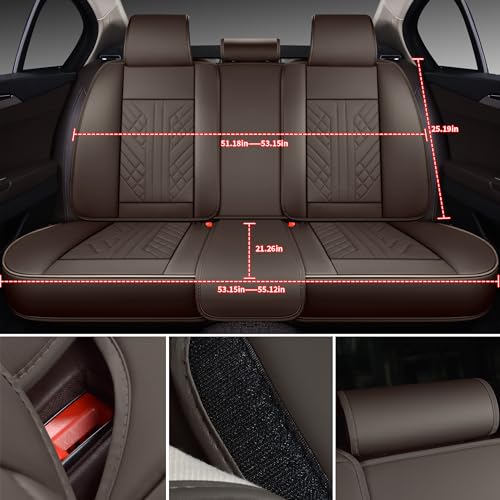 Image of GXT Bench Seat Cover, Premium Faux Leather Bench Seat Covers for Trucks - Universal Fit for Most Sedans SUV Pick-up Truck, Durable for Long Lasting Protection(Coffee)