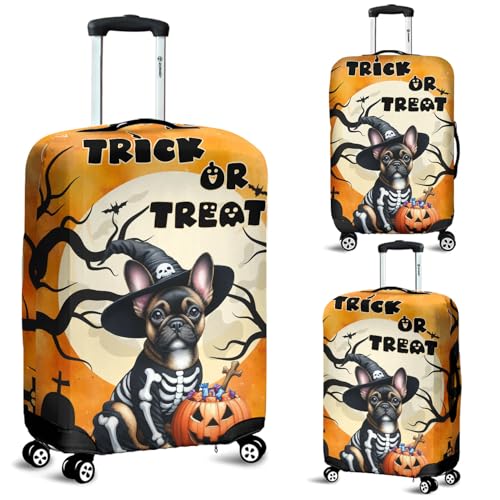 Trick or Treat French Bulldog Needs Candy Happy Halloween Night Travel Luggage Cover Dog Lover Gifts Suitcase Dust Protective Decor - 020202