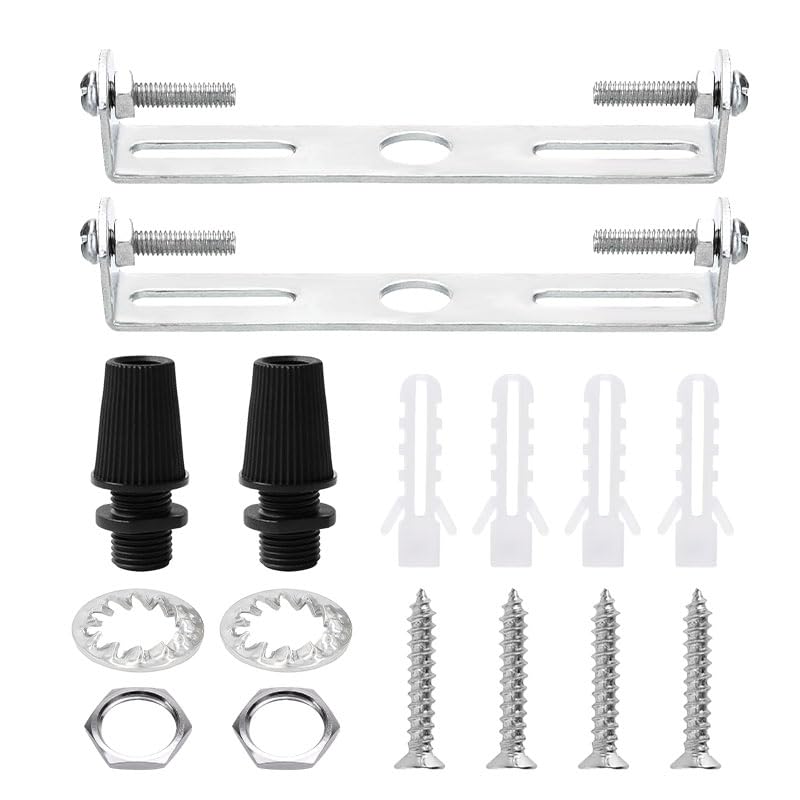2 Sets Light Fixture Mounting Bracket, 120mm/130mm Steel Ceiling Plate Crossbar with Screws and Washers, for Home and Office Pendant Light and Wall Light Installation