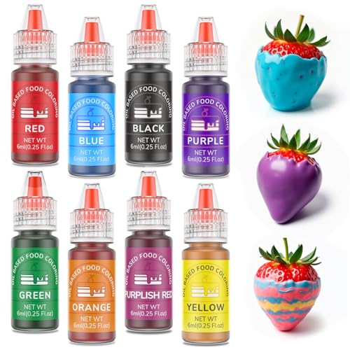 Oil Based Food Coloring for Chocolate 8 Colors Oil Edible Food Dye Set for Sugar Candy Melts Oil...